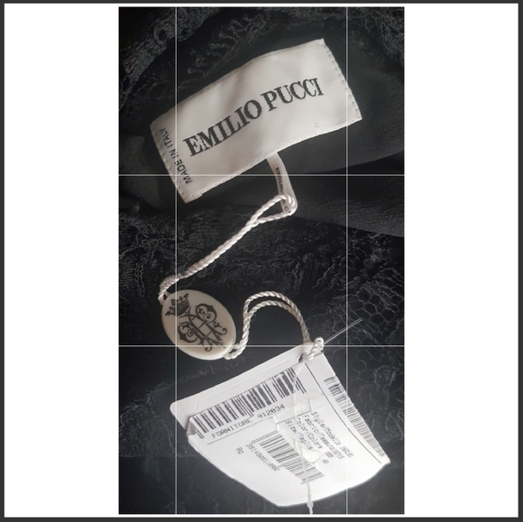 Emilio Pucci one shoulder black lace dress sz 40 / 6 - Picture 10 of 16